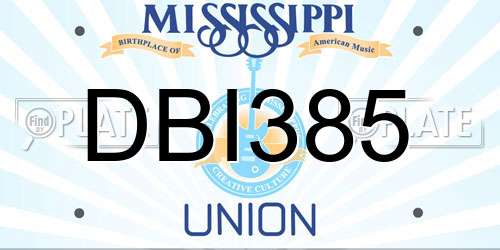 DBI385 Mississippi License Plate