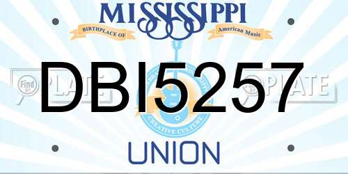 DBI5257 Mississippi License Plate