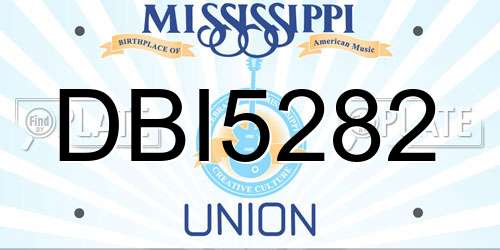 DBI5282 Mississippi License Plate
