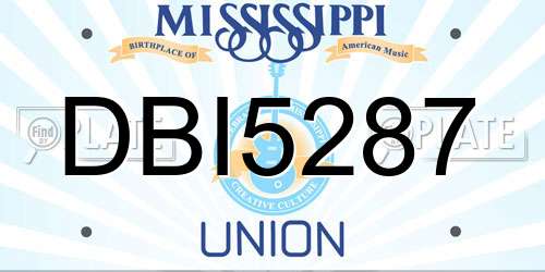 DBI5287 Mississippi License Plate