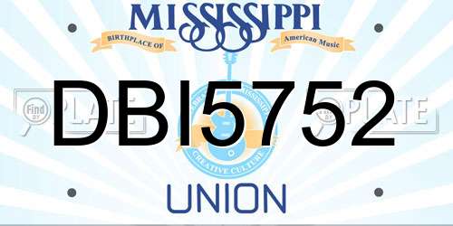 DBI5752 Mississippi License Plate