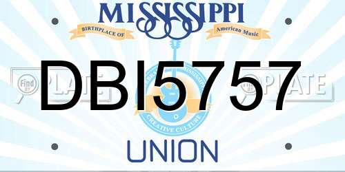 DBI5757 Mississippi License Plate