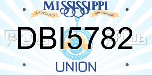 DBI5782 Mississippi License Plate