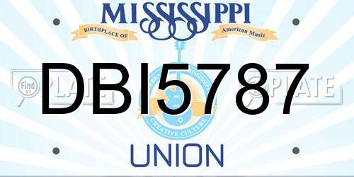 DBI5787 Mississippi License Plate