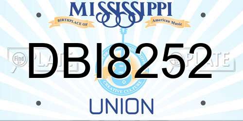 DBI8252 Mississippi License Plate