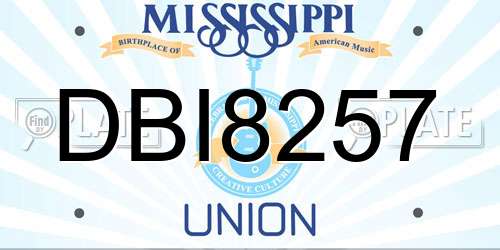 DBI8257 Mississippi License Plate