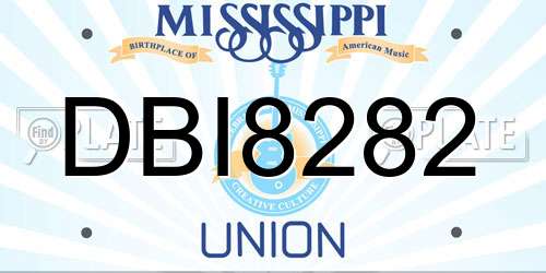 DBI8282 Mississippi License Plate