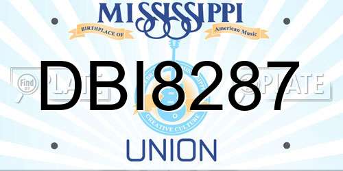 DBI8287 Mississippi License Plate