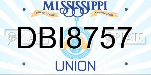DBI8757 Mississippi License Plate