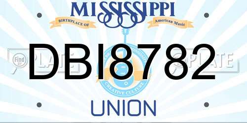 DBI8782 Mississippi License Plate