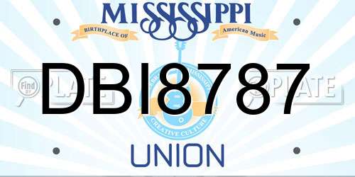 DBI8787 Mississippi License Plate