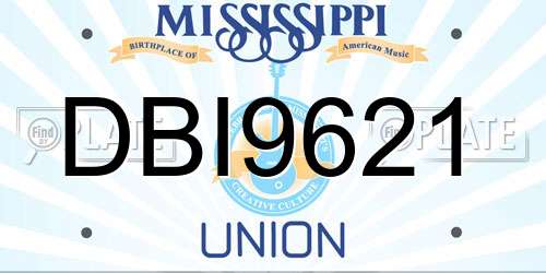 DBI9621 Mississippi License Plate