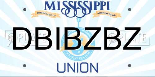 DBIBZBZ Mississippi License Plate