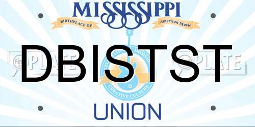 DBISTST Mississippi License Plate