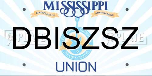 DBISZSZ Mississippi License Plate