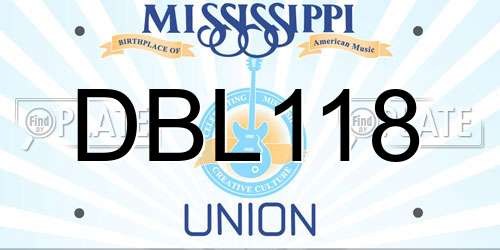 DBL118 Mississippi License Plate