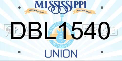 DBL1540 Mississippi License Plate
