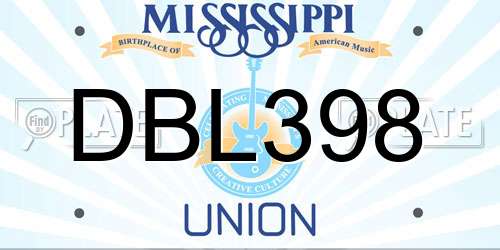 DBL398 Mississippi License Plate