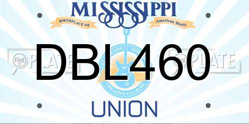 DBL460 Mississippi License Plate
