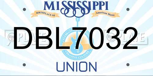 DBL7032 Mississippi License Plate