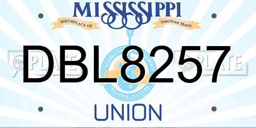 DBL8257 Mississippi License Plate