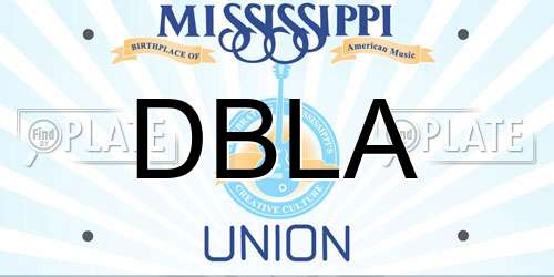 DBLA Mississippi License Plate