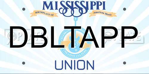 DBLTAPP Mississippi License Plate