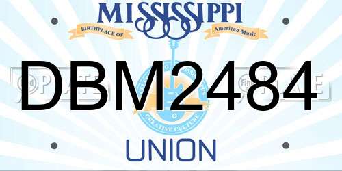 DBM2484 Mississippi License Plate