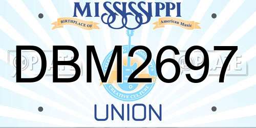 DBM2697 Mississippi License Plate