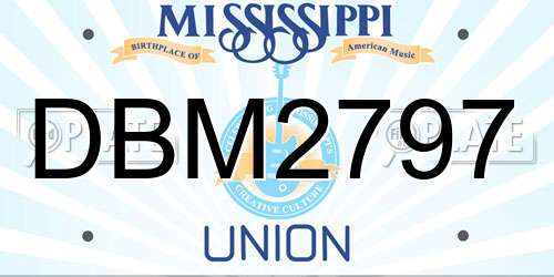DBM2797 Mississippi License Plate