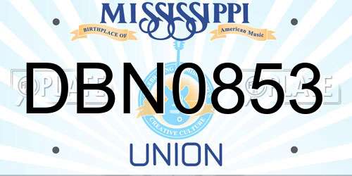DBN0853 Mississippi License Plate