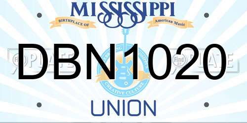DBN1020 Mississippi License Plate