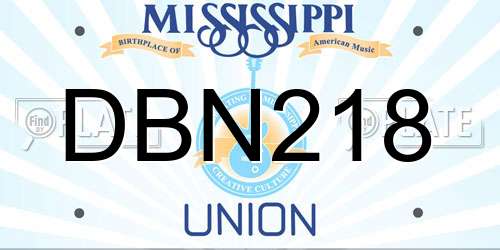 DBN218 Mississippi License Plate