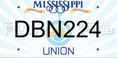 DBN224 Mississippi License Plate