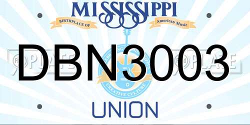 DBN3003 Mississippi License Plate