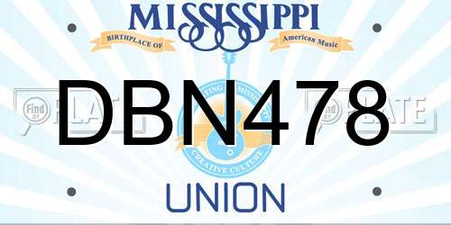 DBN478 Mississippi License Plate