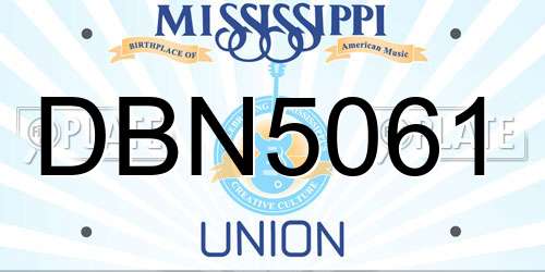 DBN5061 Mississippi License Plate