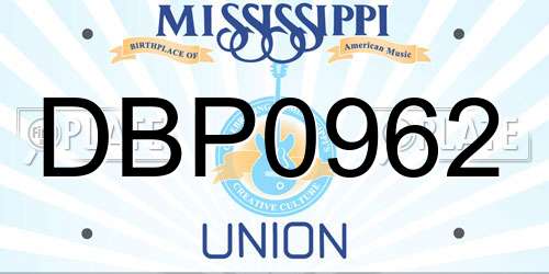 DBP0962 Mississippi License Plate