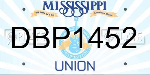 DBP1452 Mississippi License Plate
