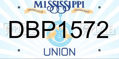 DBP1572 Mississippi License Plate