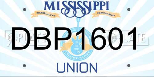 DBP1601 Mississippi License Plate