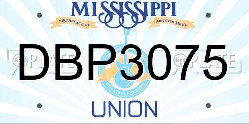DBP3075 Mississippi License Plate