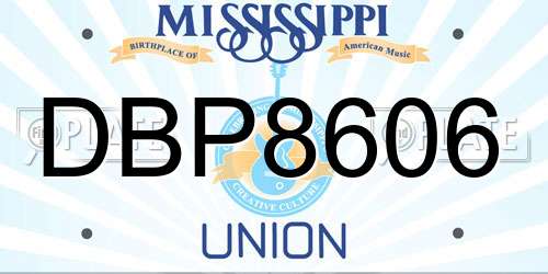 DBP8606 Mississippi License Plate