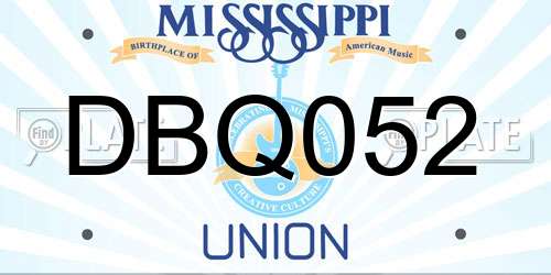 DBQ052 Mississippi License Plate