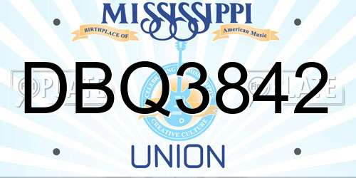 DBQ3842 Mississippi License Plate