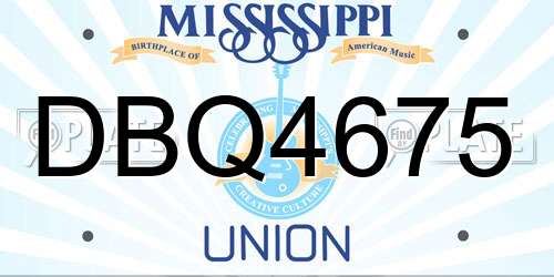 DBQ4675 Mississippi License Plate