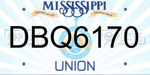 DBQ6170 Mississippi License Plate