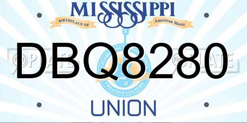 DBQ8280 Mississippi License Plate