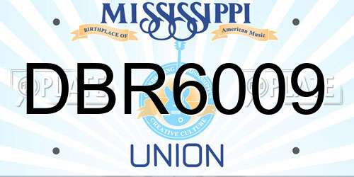 DBR6009 Mississippi License Plate