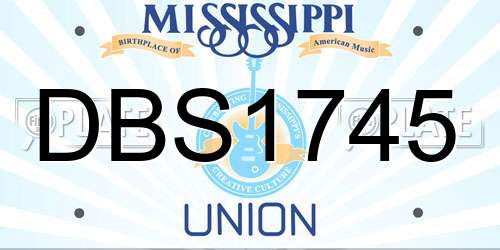 DBS1745 Mississippi License Plate